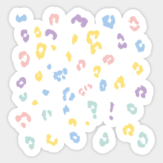 Pastel leopard print pattern Sticker by Bubsart78